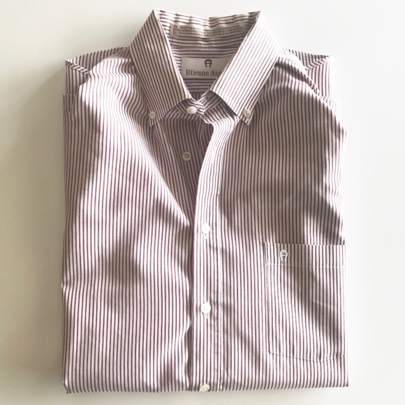 Etienne Aigner Other - Etienne Aigner Red Pinstripe Dress Shirt